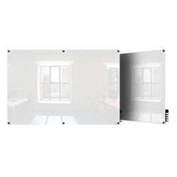 Ghent Ghent HMYSM48WH 4x8 Harmony Magnetic Glass Board- Square Corners-White-4 Magnets, 4 Markers,Eraser